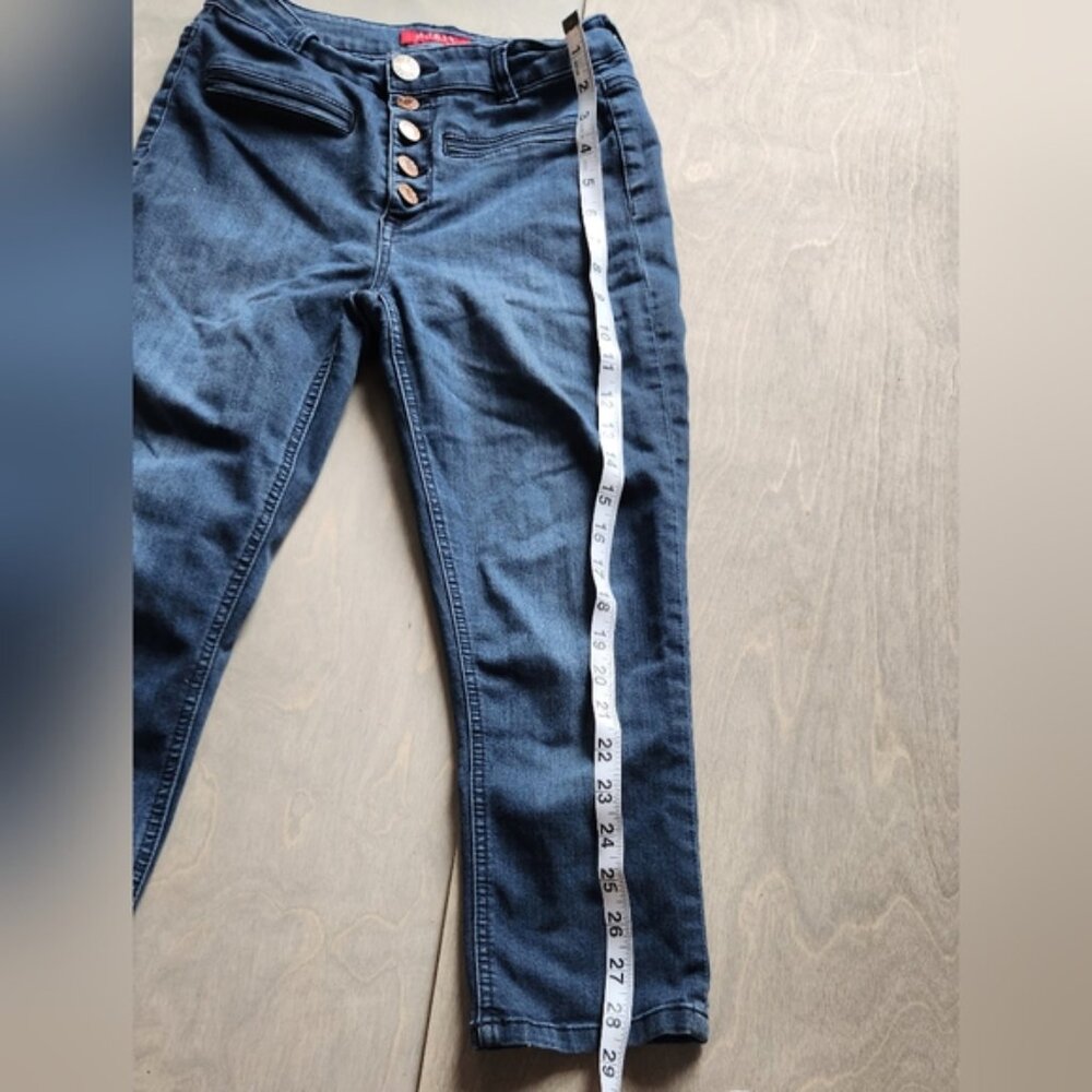 High Waisted Vintage Buttoned Jean Guess Capris 26 Tons Of Stretch. - Picture 2 of 11